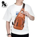New 100% Genuine Leather Chest Bag Men's Fashion Style Casual Crossbody Bags With USB Large Capacity Men's shoulder bag