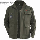 Outdoor Autumn Winter 2022 Work Men's Padded Welders Wear-resistant Canvas Repair Long Sleeve Multi-pocket Labor Clothes Jacket