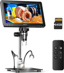 TOMLOV DM9 Max 10.1" HD IPS HDMI Digital Microscope 1500X 20MP Coin Microscopio Magnifier Soldering Microscopes For Repairing