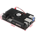 Orange Pi 5 Aluminum Alloy Case with Cooling Fan Heat Sinks Active & Passive Heat Dissipation Metal Enclouse for Orange Pi 5 5B