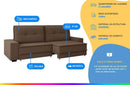 Reclining Retractable Sofa 4 Places Velvet Texas Besthouse