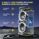 W-KING 100W RMS蓝牙音箱，IPX6防水，V5.3便携派对音箱，无线深沉低音/115dB巨响