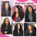 40 42 Inch HD Loose Deep Wave 13x6 Lace Front Human Hair Wigs Brazilian Curly Water Wavy 13x4 Lace Frontal Wigs For Women 250%