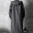 Black Fashion Adult Waterproof Long Raincoat Women's Men's Raincoat Hooded Outdoor Motorcycle, Cycling, Hiking, Fishing