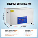 SIHAO Ultrasonic Cleaner with Digital Timer - 2L to 30L Stainless Steel Tank for Jewelry, Glasses, Watches & Industrial Parts