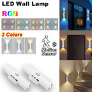 4PCS USB Rechargeable Motion Sensor Night Light 3 Modes, LED Magnetic Mounting Up Down Wall Lamp Indoor for Stairway, Bedroom