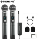 Phenyx Pro 双数字无线麦克风系统，带 2x15 UHF 通道，手持/腰包式发射器 (PDP-2)