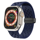 Silicone Bracelet Correa For Apple Watch Ultra band 46mm 49mm 45mm 44mm 42mm 40mm 41mm Magnetic Strap iWatch Series 10 9 8 SE 7