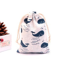 50Pcs/lot  (10x14cm) Linen Printed Cotton Gift Bags Packing Jewelry Drawstring Pouch Cosmetic Wedding Candy Wrappling Reusable