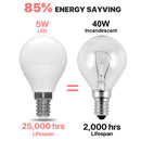 6个E14高尔夫球LED灯泡 220V 5W 小螺口G45灯泡 暖白3000k 冷白6500k 节能SES灯泡