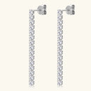 OXTAO 2.5mm Moissanite Dangle Earring Female Jewelry Real 925 Silver Long Chandelier Earrings Wedding Fine Gewelry Gift
