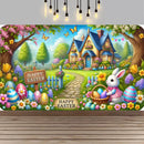 Easter Happy Theme Party Decoration Backdrop Spring Grass Flowers Rabbit Easter Egg Party Supplies Decorations Banner Gift