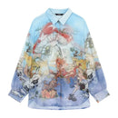 ELFSACK 2025 Summer New Arrivals Casual cool Original full print light shirt chiffon top