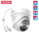 ZOSI 4K PoE IP摄像机 H.265+ 8MP 5MP HDR 附加摄像机 AI人形检测 100英尺夜视 IP66户外视频监控摄像机