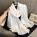 New 16 Colors Solid Silk Scarf Women Fashion Quality Soft Scarves Female Shawls Foulard Bandana Beach Cover-ups Wraps Luxury