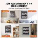 35 Graded Sports Card Display Case 24.3x30.5x2.1in UV Clear View PC Glass Lockable Wall Mount Cabinet for Baseball