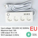 Smart socket WiFi Power Strip Multi Plug With 4 Plug 4USB Port Compatible With alexa google home Smart home Tuya Smart smartlife