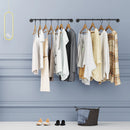 Pack Of 2 Industrial Pipe Clothes Rail Rack Wall-mounted Garment Pipe Rack Wall Iron Closet Organizer Garment Hanging Rod
