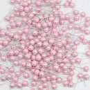 50pcs Mini Pearl Plastic Stamens Artificial Flowers Fruit Stamens Cherry for Wedding Christmas DIY Gift Box Wreaths Decoration