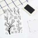 1Sheet Spring Cherry Blossom Season Clear Stamps for DIY Scrapbooking Flowers Silicone Clear Stamp Seals for Cards Making Photo