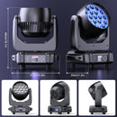 Yiflamefly 2件套摇头灯，带19颗15W RGBW LED DMX512舞台灯，适用于DJ卡拉OK舞厅KTV迪斯科酒吧舞台照明