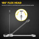 Enventor 14 Pieces Ratcheting Wrench Set 180° Flex Head Metric 6-19mm Combination Ratchet Wrenches Set Rolling Pouch For Garage