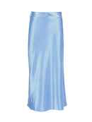 Mnealways18 Solid Purple Satin Silk Skirt Women High Waisted Summer Long Skirt New 2023 Elegant Ladies Office Skirts Midi Spring