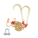SucceBuy G80 V Towing Bridle Chain Towing with 15" J & Grab Hooks Transport Tow Chain Bridle for Flatbed Truck Wrecker Recovery