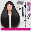 New Female Mannequin Training Doll Head With 70% Real Hair For Hairsyles Hairdressing Cosmetology Dolls Head With Stand Tripod
