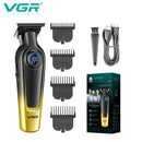 VGR V-996 男士专业理发器，带 DLC 刀片，7000 RPM，LED 显示屏，理发店无绳专业修剪器
