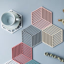 5Pcs Silicone Dining Table Placemat Coaster Cup Hexagon Mats Heat-insulated Bowl Home Decor Desktop Eco-friendly Insulated Pad