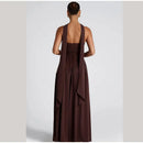 The Aurelian | Butter Yellow Mesh-Spliced Asymmetric Evening Gown