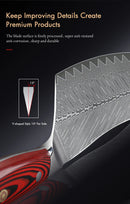 YIZEMA 7" Cleaver Knife Japanese Damascus Steel Sharp Meat Slicer Vegetable Chopper Kitchen High Quality Professional Chef Knife