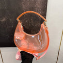Fashion Half Moon Shoulder Bag For Women 2025 Summer Waterproof PVC Transparent Crossbody Bag 8 Colors Jelly Mobile Phone Purse