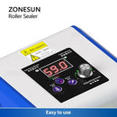 ZONESUN ZS-GLF1P Portable Bag Sealer Roller Sealing Machine Aluminum Foil Composite Plastic Film PE Coated Paper Food Packaging
