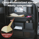 SEAMETAL Car Seat Back Storage Bag Interior Back Seat Table For Phone Ipad Drinks Tray Holder Universal Pu Leather Hanging Bag