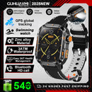 New Outdoor 10ATM Waterproof Swim Smart Watch Men GPS Compass Flashlight 540mAh Large Battery Bluetooth Call Sport HD Smartwatch