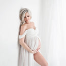 Maternity Dresses for Photo Shoot Off Shoulder Short Sleeve Mesh Sheer Split Long Pregnancy Dress Women Maternity Clothes