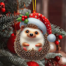 2D Christmas Tree Pendant 2D Flat Acrylic Xmas Tree Hanging Ornaments Cartoon Home Decor New Year Christmas Gifts