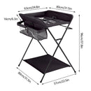 Baby Changing Table Foldable Changing Table with Storage Shelves Cushion with Height Ladder Large Changing Table 80 x 63cm