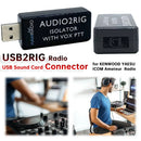 USB2RIG电台声卡适配器支持PTT和VOX控制USB声卡连接器适配器，TTL/232电平，适用于KENWOOD YAESU ICOM