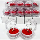Crystal Transparent Rings Earrings Display Boxes Wedding Ring Packing Jewelry Boxes Valentine's Day Jewelry Organizer Gift Box