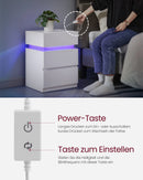 VASAGLE bedside table (1-St), with LED lighting, adjustable colors