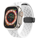 Silicone Bracelet Correa For Apple Watch Ultra band 46mm 49mm 45mm 44mm 42mm 40mm 41mm Magnetic Strap iWatch Series 10 9 8 SE 7