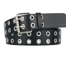 Women Punk Goth Belts Brand Leather Women Grunge Belt Halloween Double Pin Buckle Female Belt for Jeans Streetwear