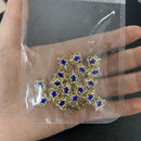 3D奢华锆石星十字美甲金属饰品10颗美人鱼珠美甲首饰 11*18毫米合金美甲水晶宝石装饰