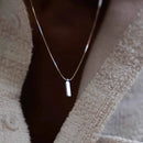 ELANDIS Simple Square Pendant Necklace Stainless Steel Gold-Plated Men's Accessories Wholesale