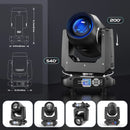 Somspot 180W Moving Head Light Beam Rainbow Effect Stage Lighting Projector for Parties Wedding Church Live Show Bar Club