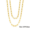 ORSA JEWELS 6mm 9mm 12mm Sizes Paperclip Link Chain Necklace 925 Sterling Silver 14k Gold Chain Man Woman Necklaces as Gift SC39