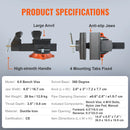 SucceBuy Bench Vise 4.5" 6" 6.5" Multipurpose with Swivel Base Anvil Heavy Duty Cast Iron for Drilling, Conduit Cutting, Sanding